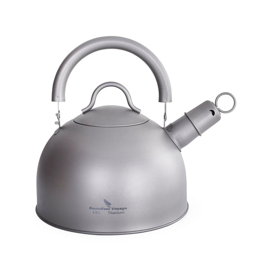 "Portable Titanium Whistling Tea Kettle for Camping"